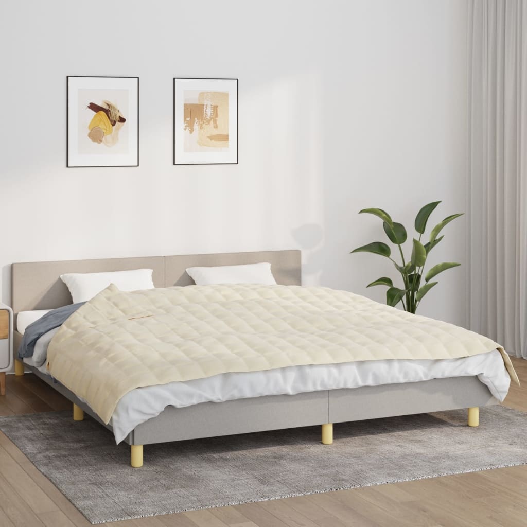 VidaXL Verzwaringsdeken 155x220cm 7kg Lichtcrème - 35% Korting!