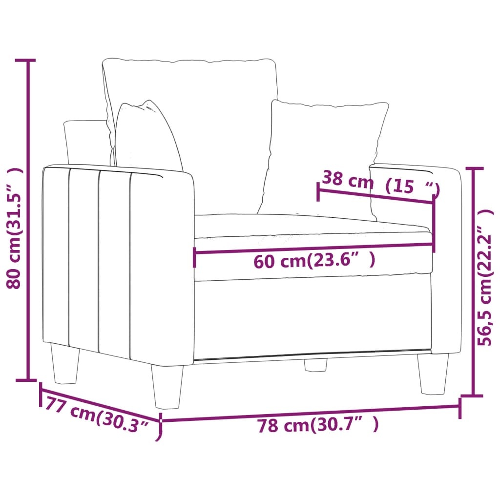 VidaXL Fauteuil Donkergrijs - 60cm - Zo Goed Als Nieuw! -35%