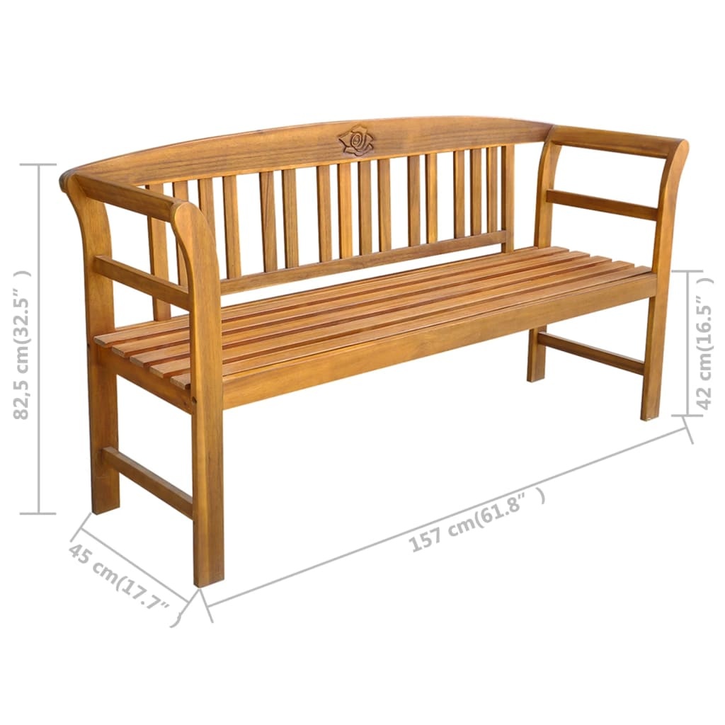 Tuinbank Acaciahout 157cm met Roos - 35% Korting!