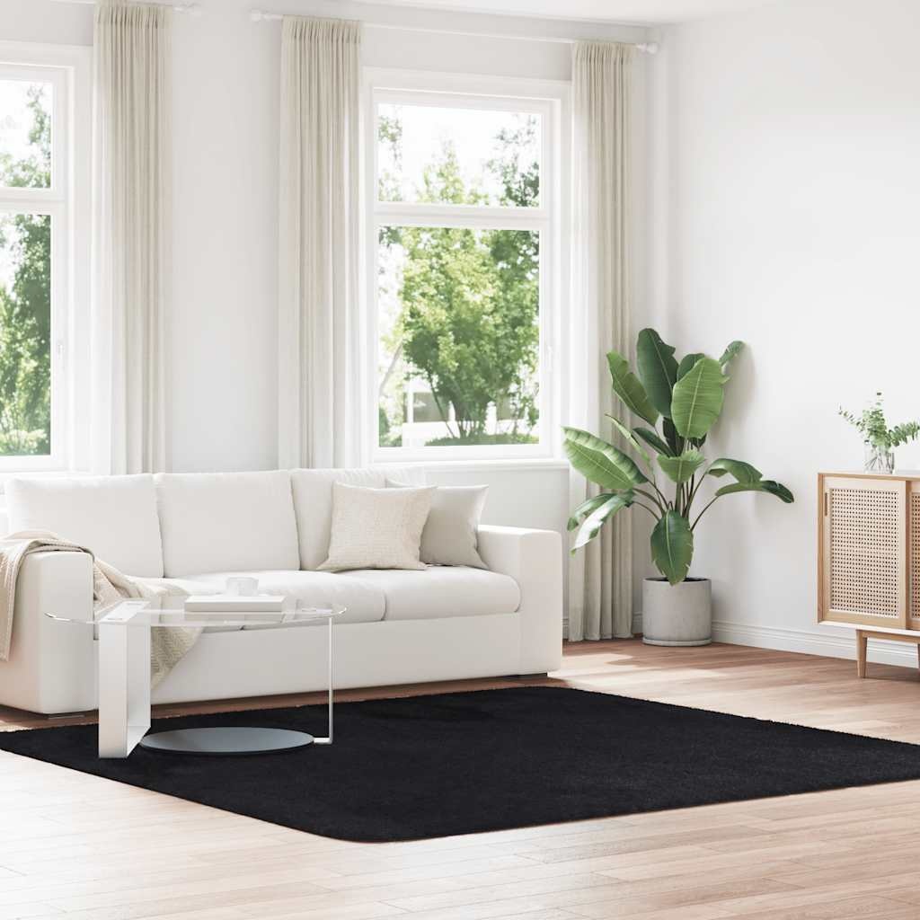 vidaXL NAVARRA Hoogpolig Kleed 240x240 Zwart - 35% Korting!