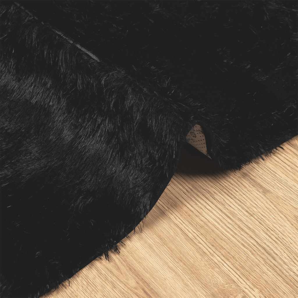 vidaXL NAVARRA Hoogpolig Kleed 240x240 Zwart - 35% Korting!