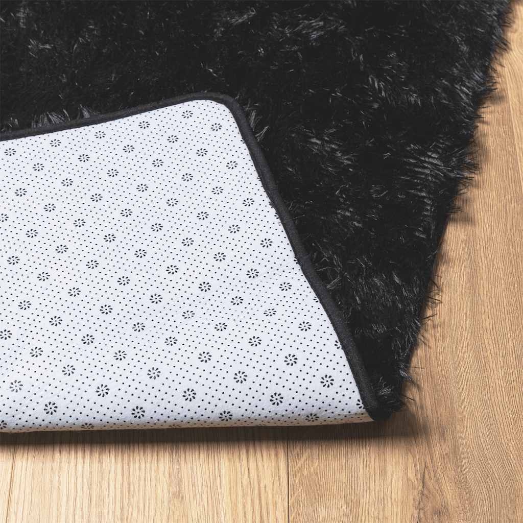 vidaXL NAVARRA Hoogpolig Kleed 240x240 Zwart - 35% Korting!