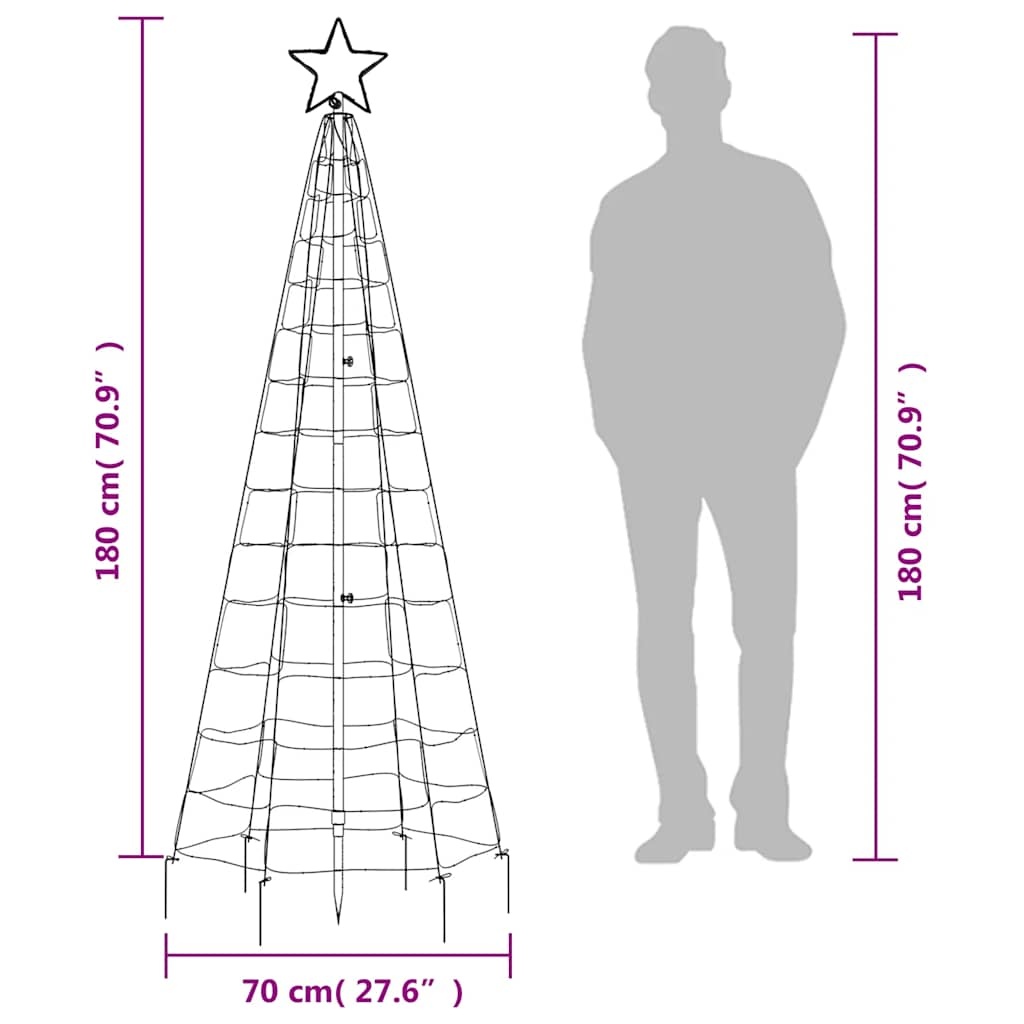 LED Kerstboom met Spikes - 180cm, Kleurrijk - 35% Korting!