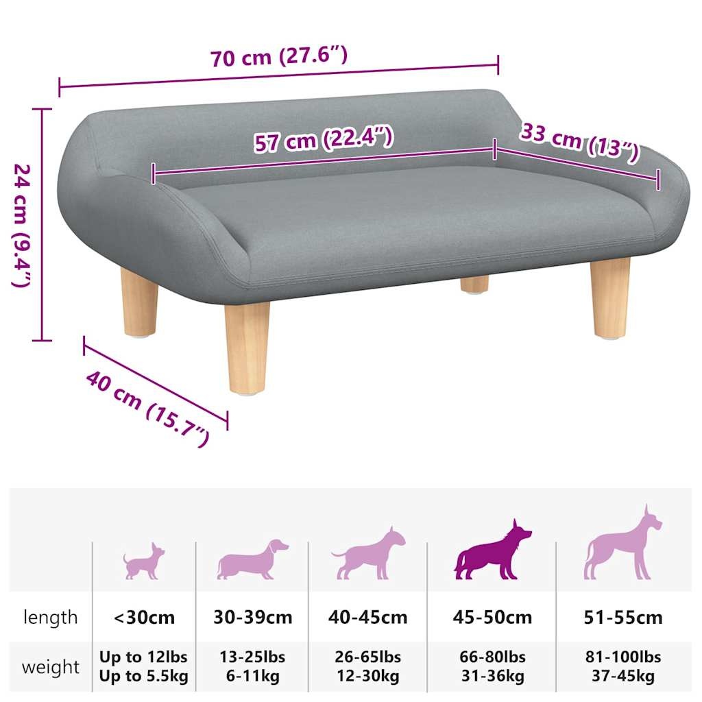 VidaXL Hondenmand Lichtgrijs - 70x40cm - 35% Korting!