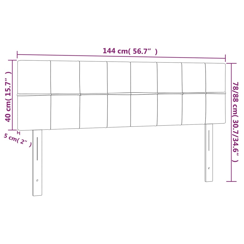vidaXL Hoofdborden (2x) 72cm Donkergrijs -35% Korting!