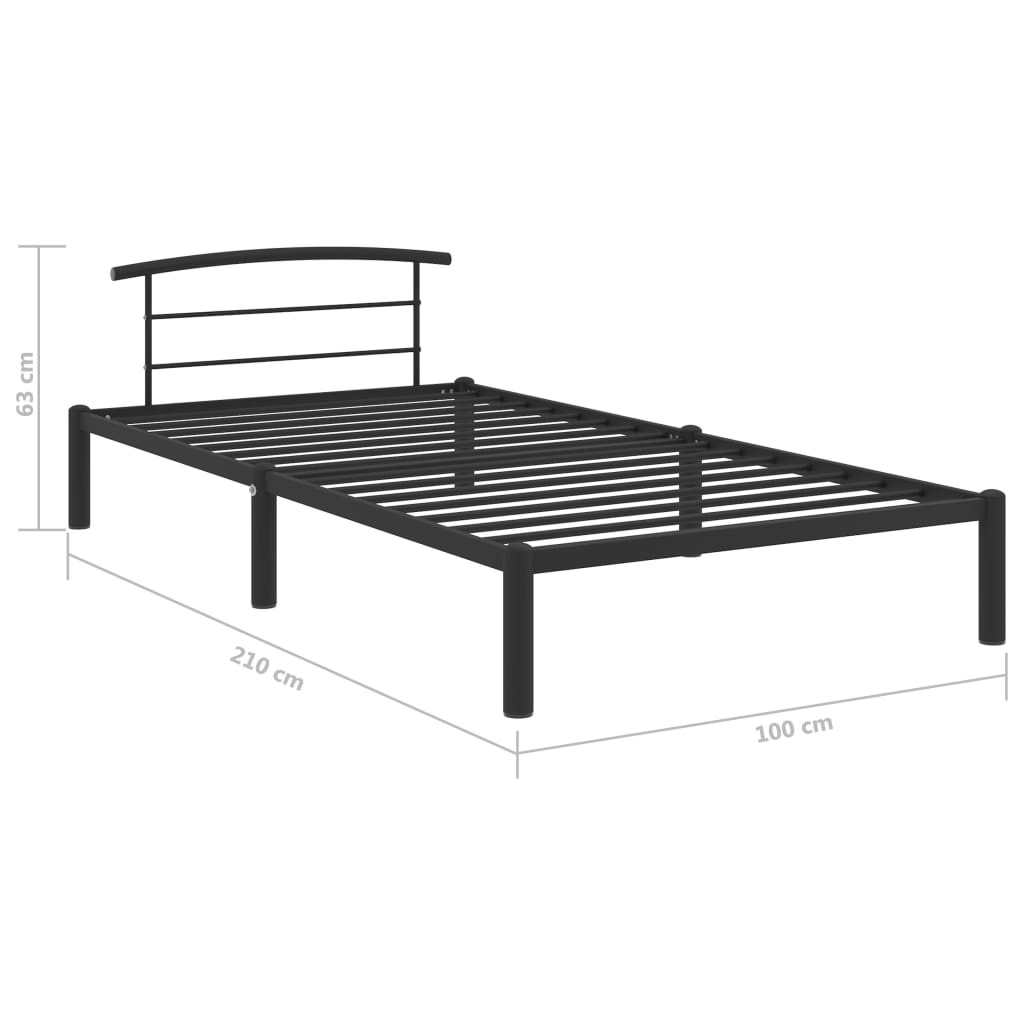 vidaXL Bedframe Metaal Zwart 90x200 - 35% Korting!