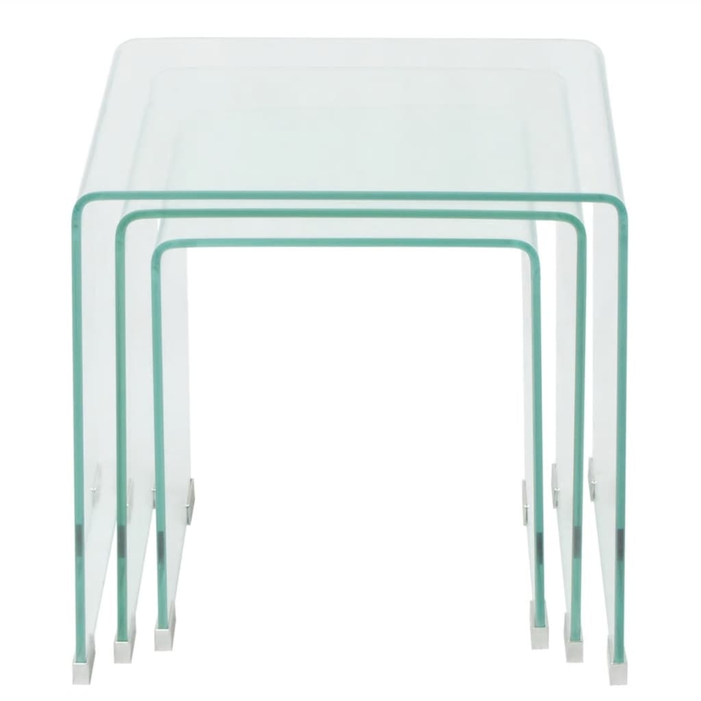 vidaXL Bijzettafel Set 3-dlg Glas -35% Korting!