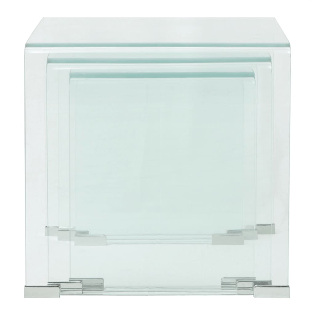 vidaXL Bijzettafel Set 3-dlg Glas -35% Korting!