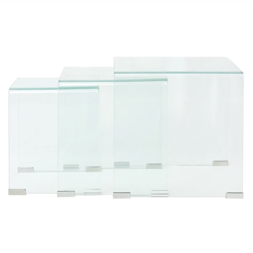 vidaXL Bijzettafel Set 3-dlg Glas -35% Korting!
