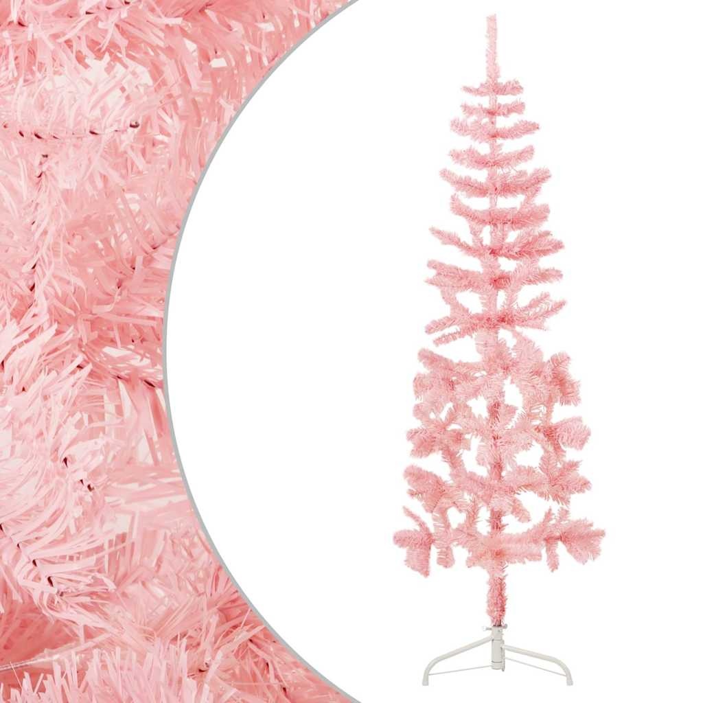 Roze Halve Kunstkerstboom 150cm - 35% Korting!