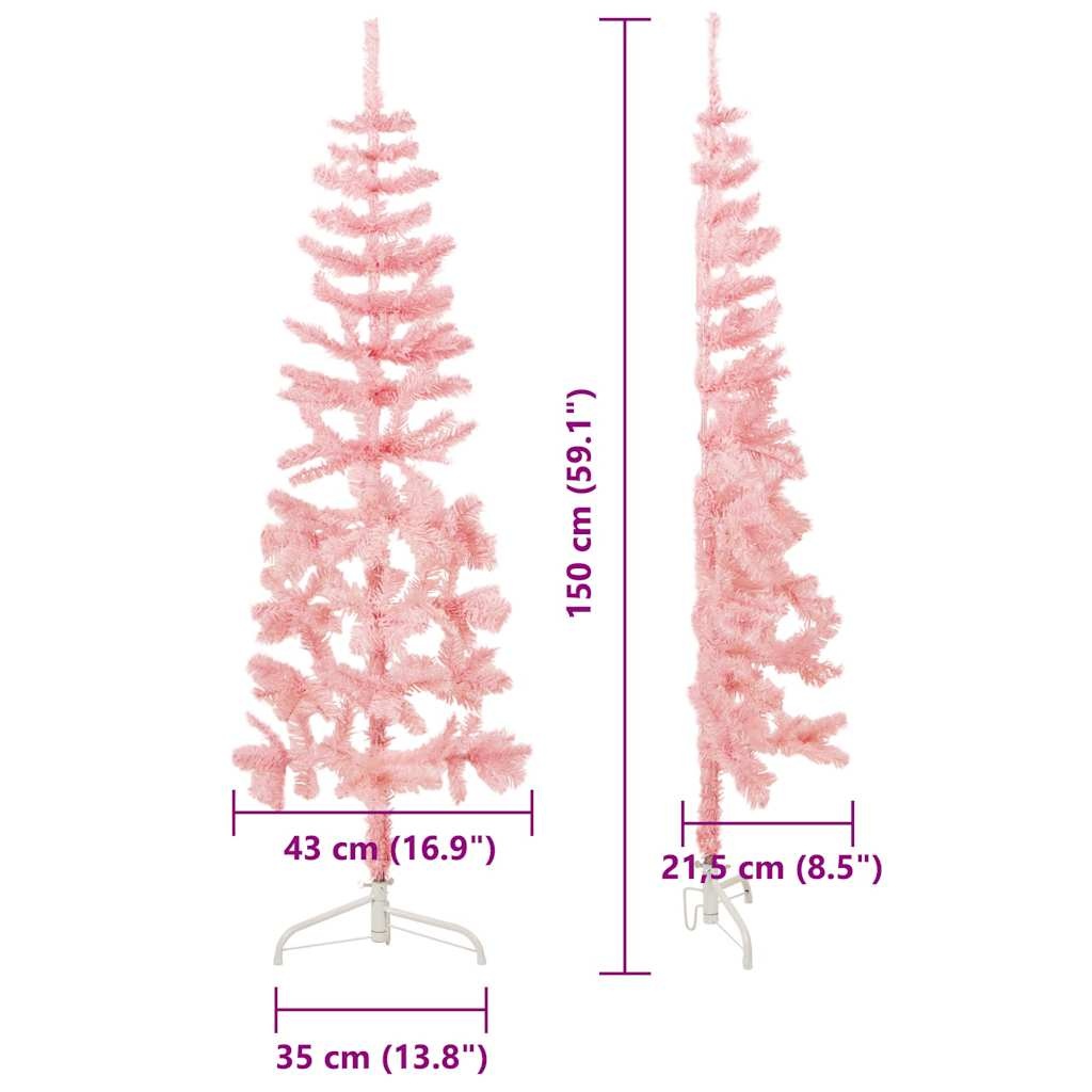 Roze Halve Kunstkerstboom 150cm - 35% Korting!