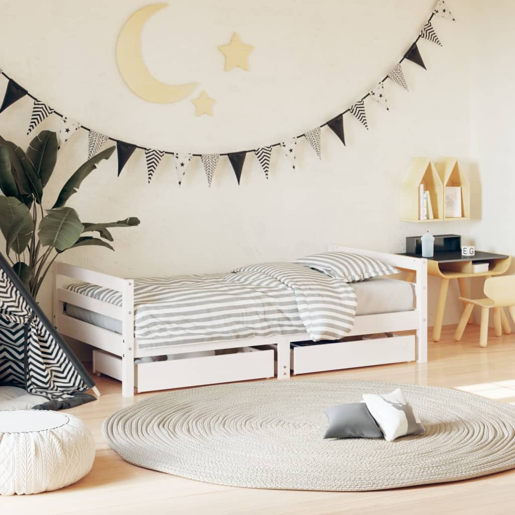 Kinderbedframe 80x160cm Grenenhout Wit - 35% Korting!