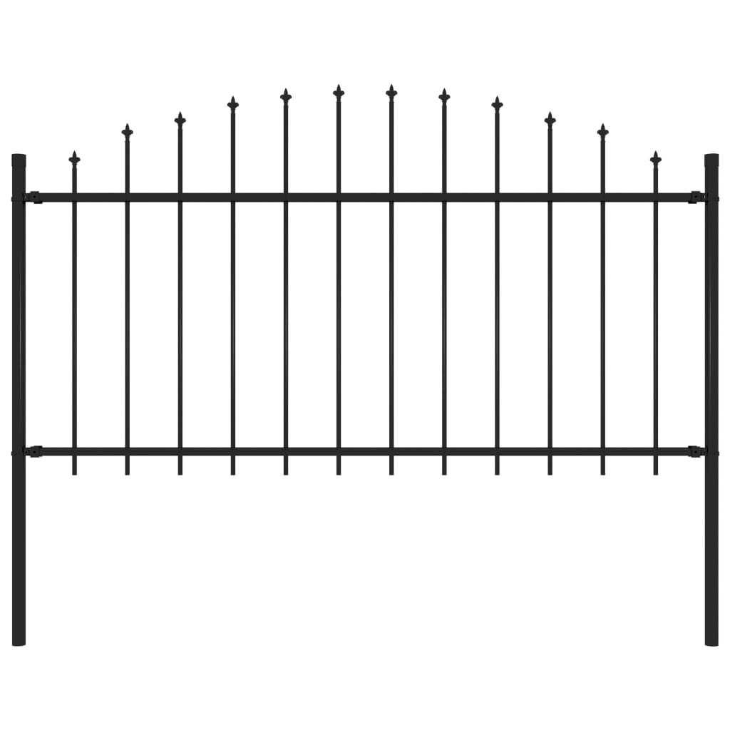 Tuinhek Staal Zwart met Speren - (1,25-1,5)x1,7m - 35% Korting!