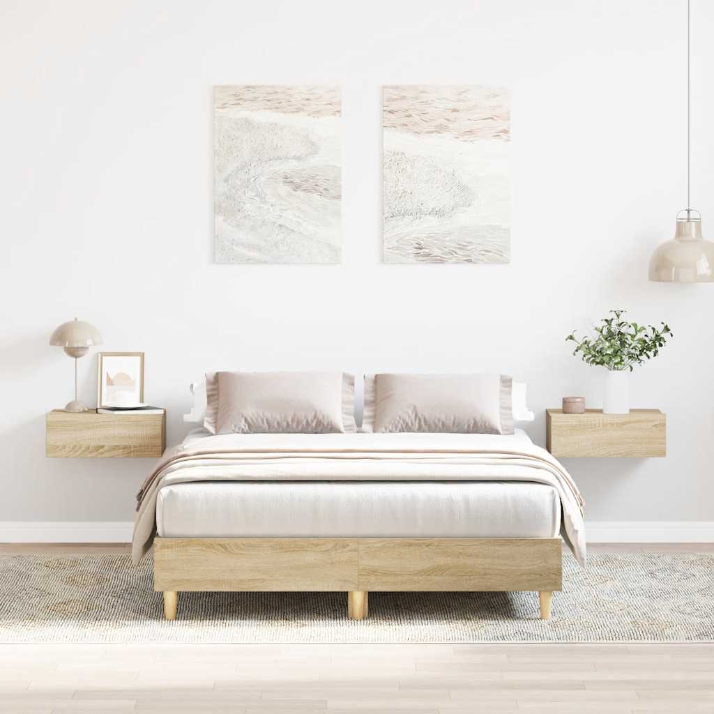 vidaXL Bedframe 140x190 Sonoma Eiken - 35% Korting!
