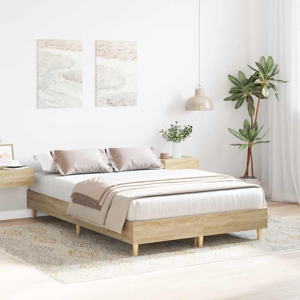 vidaXL Bedframe 140x190 Sonoma Eiken - 35% Korting!