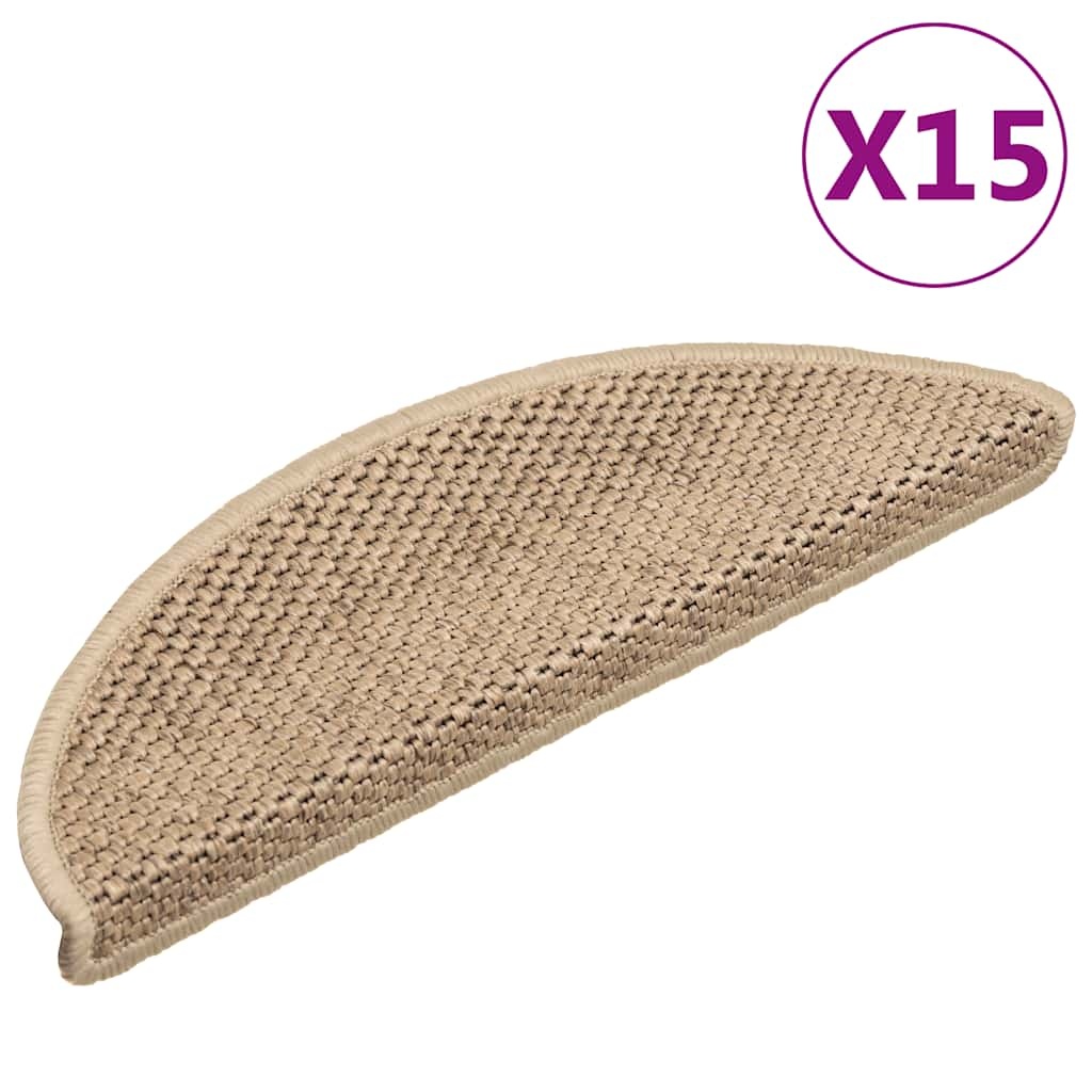 Trapmatten 15 st. Sisal-look Zand - 35% Korting!