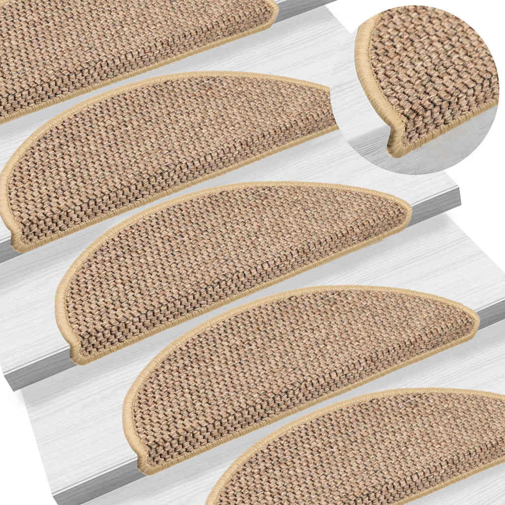 Trapmatten 15 st. Sisal-look Zand - 35% Korting!