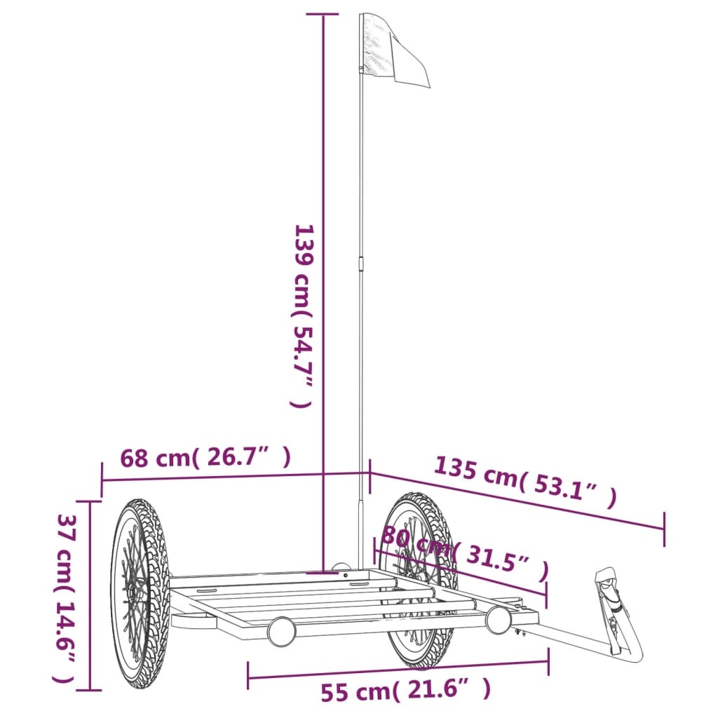 VidaXL Fietstrailer Zwart - 35% Korting! Nieuw!