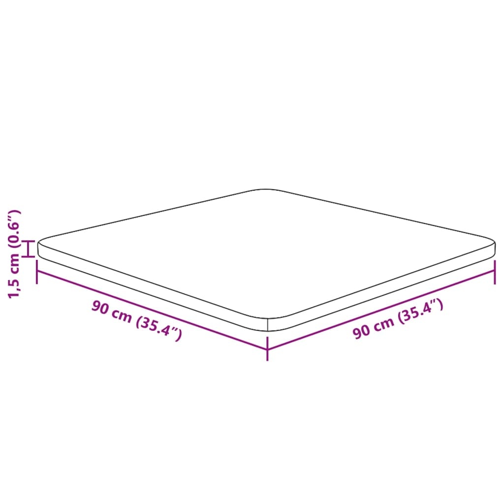 vidaXL Tafelblad Eiken 90x90 Donkerbruin - Kras - 55% Korting!