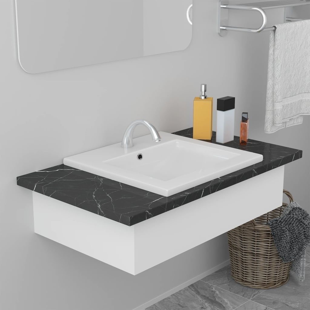vidaXL Inbouwwastafel Wit 42cm - 35% Korting!