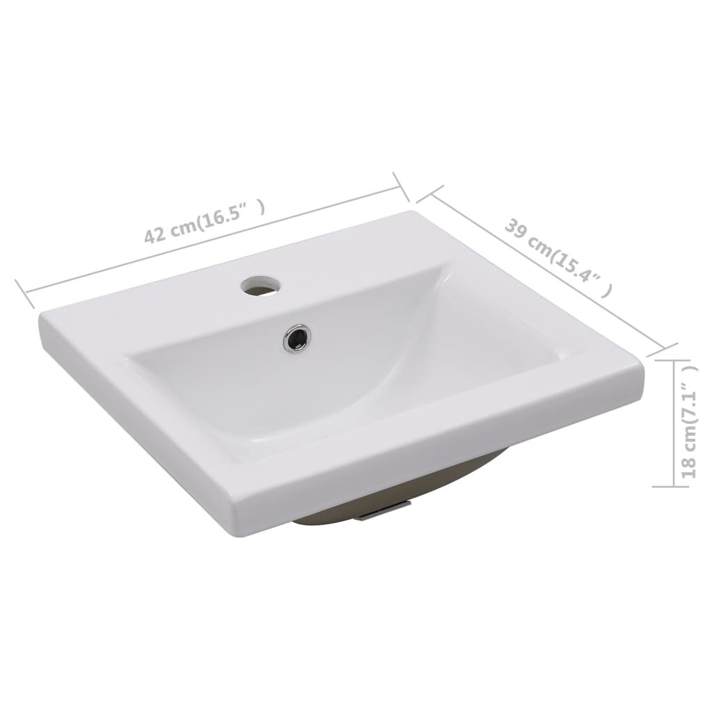 vidaXL Inbouwwastafel Wit 42cm - 35% Korting!