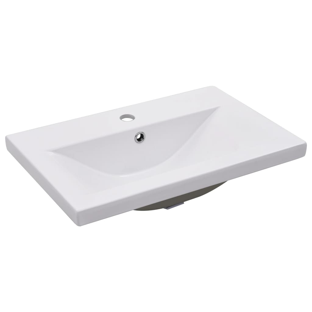 vidaXL Inbouwwastafel Keramiek Wit - 61cm - 35% Korting!