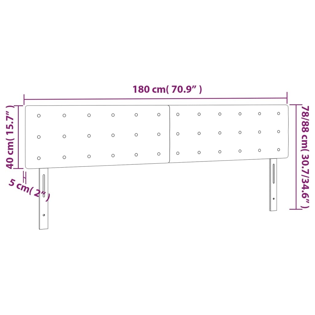 vidaXL Hoofdborden 2x 90cm Lichtgrijs - 35% Korting!
