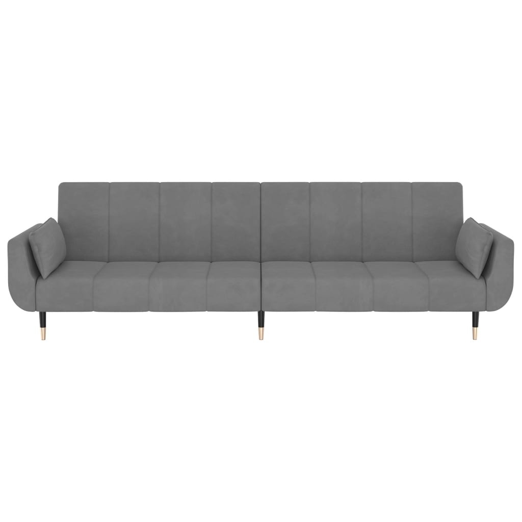 VidaXL Slaapbank Lichtgrijs - 35% Korting! Fluweel & 2 Kussens