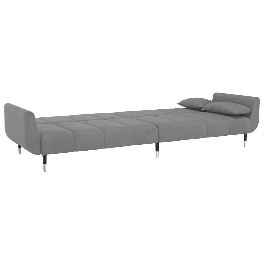 VidaXL Slaapbank Lichtgrijs - 35% Korting! Fluweel & 2 Kussens
