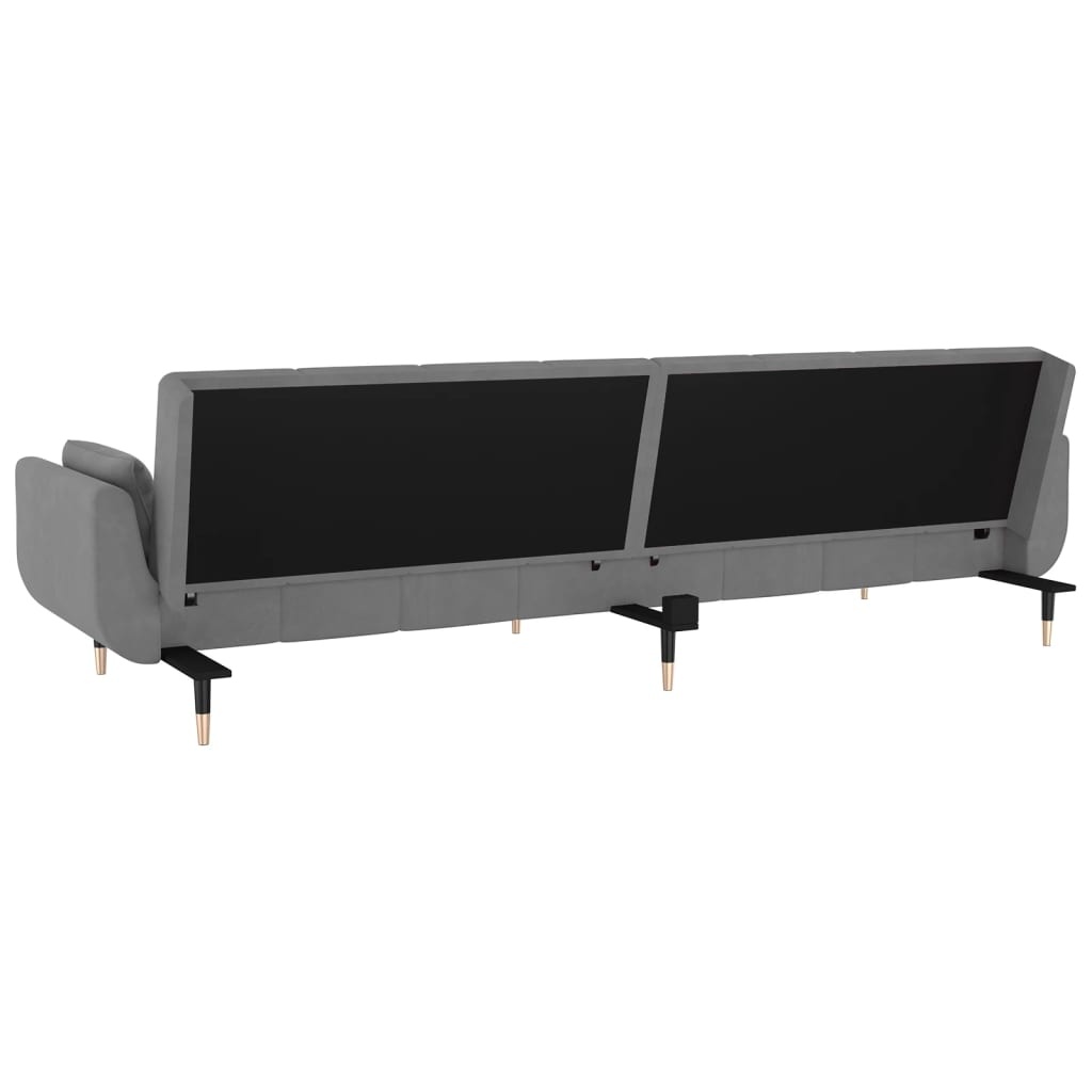 VidaXL Slaapbank Lichtgrijs - 35% Korting! Fluweel & 2 Kussens