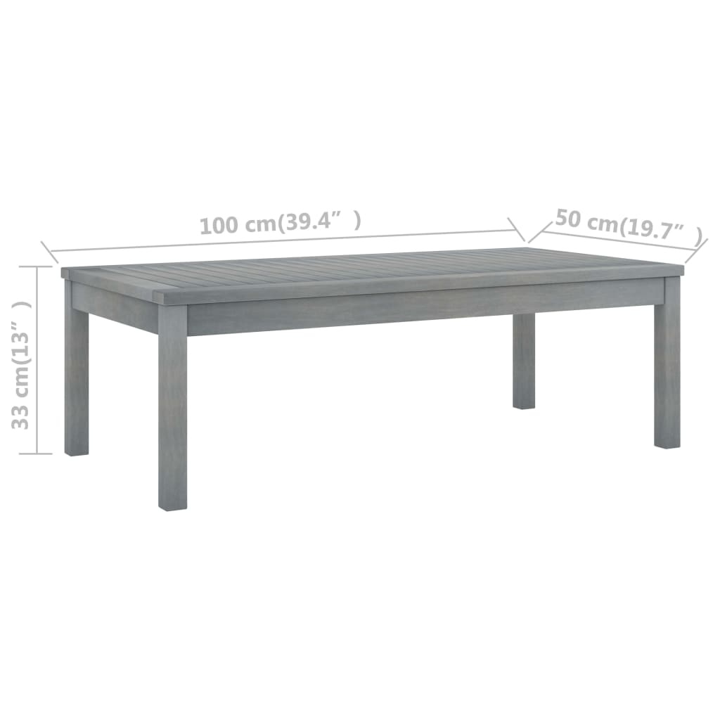 Salontafel Acaciahout Grijs 100x50cm - 35% Korting!