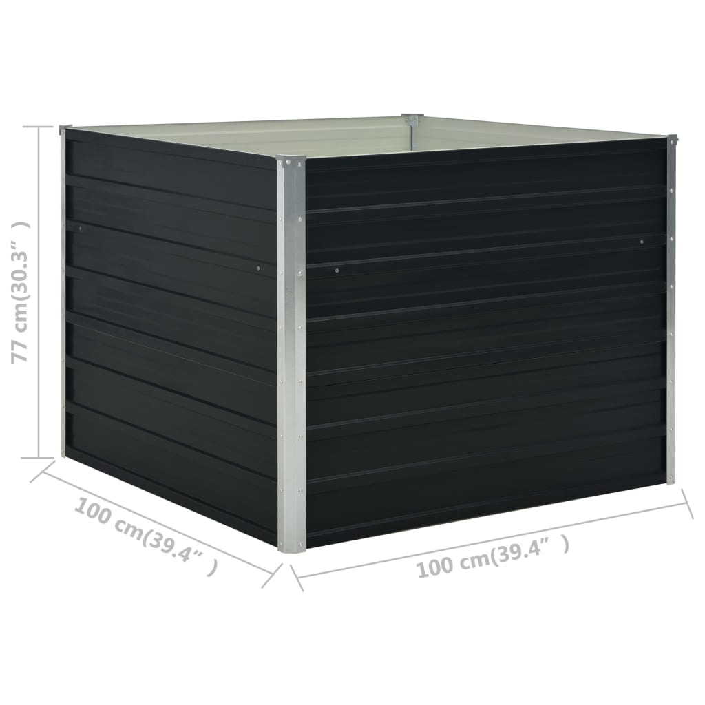 vidaXL Verhoogde Plantenbak 100x100cm Antraciet - 35% Korting!