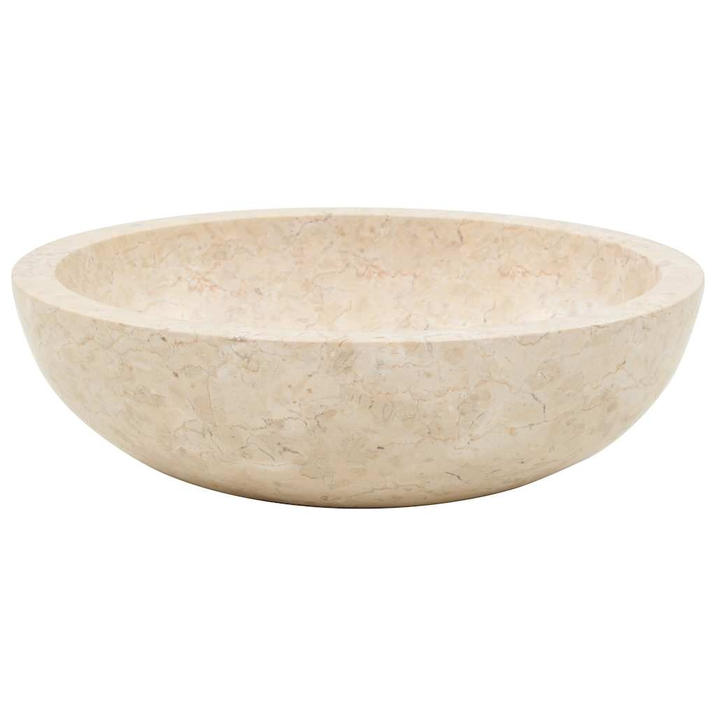 Marmeren Gootsteen Crème 40cm - 35% Korting! Unieke Badkamer Wastafel