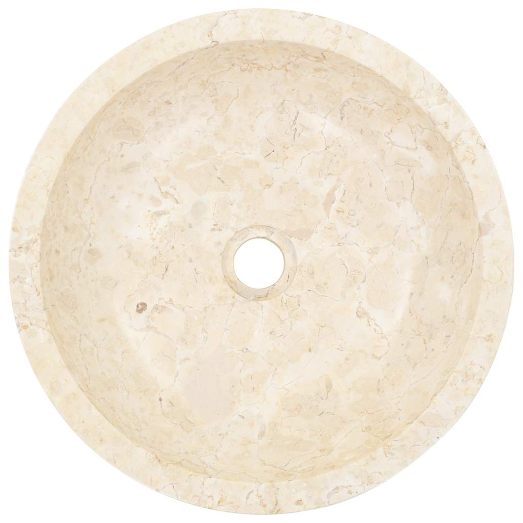 Marmeren Gootsteen Crème 40cm - 35% Korting! Unieke Badkamer Wastafel