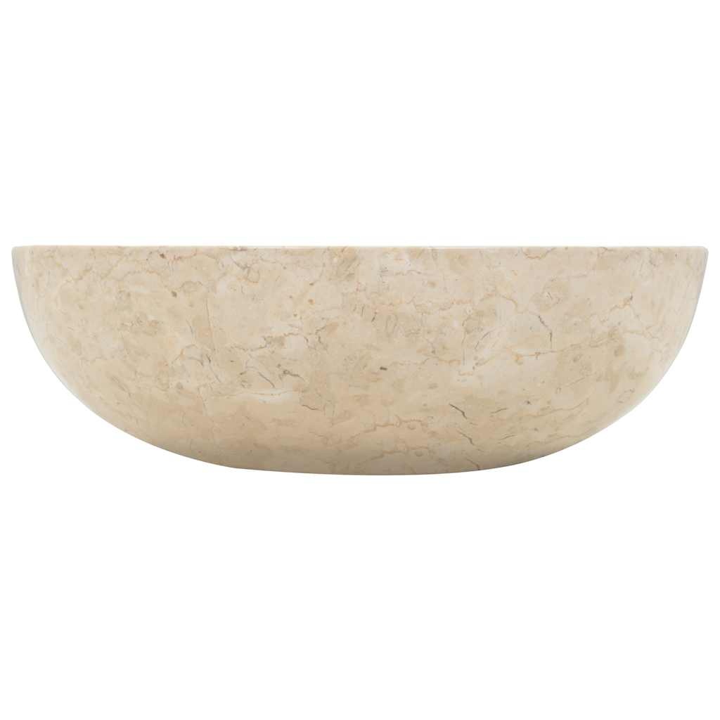Marmeren Gootsteen Crème 40cm - 35% Korting! Unieke Badkamer Wastafel