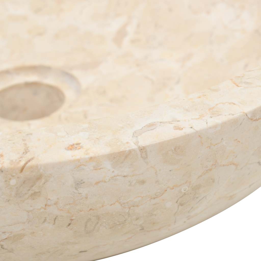 Marmeren Gootsteen Crème 40cm - 35% Korting! Unieke Badkamer Wastafel