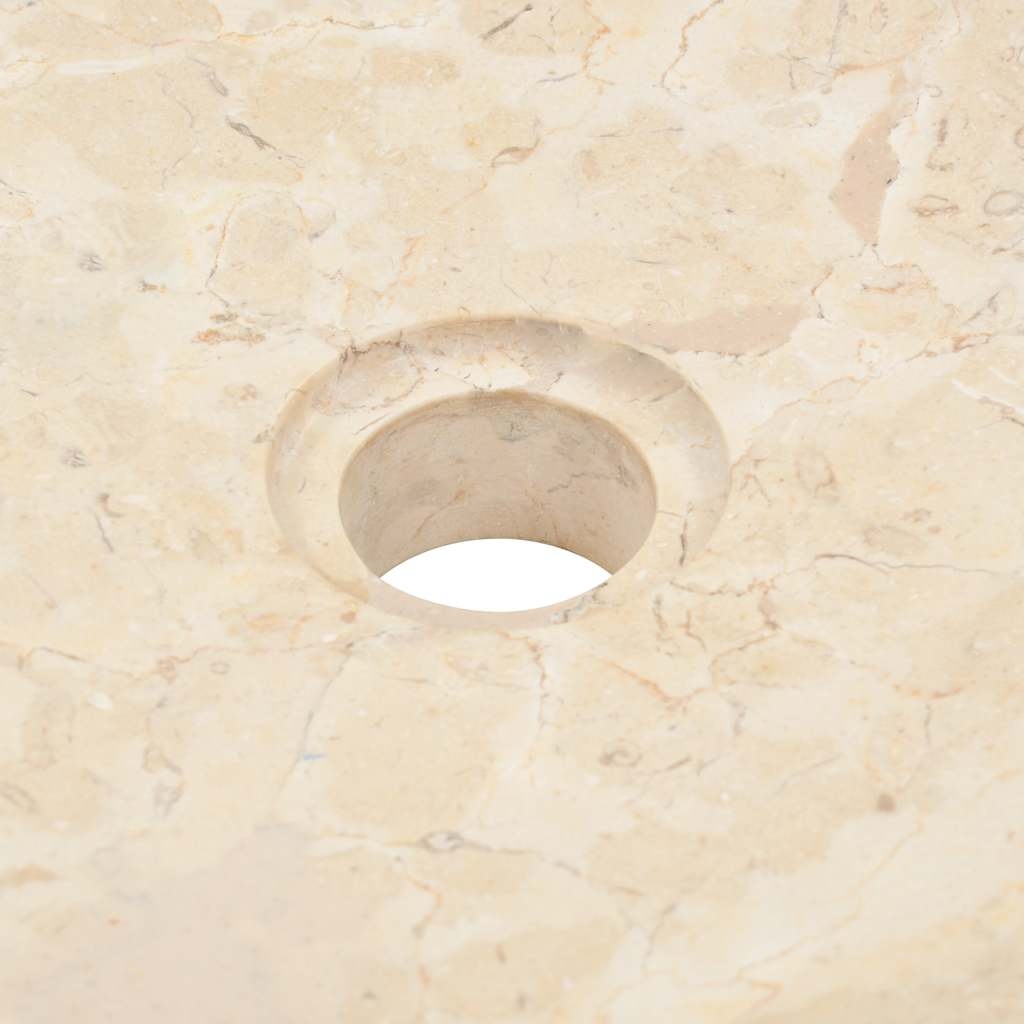 Marmeren Gootsteen Crème 40cm - 35% Korting! Unieke Badkamer Wastafel