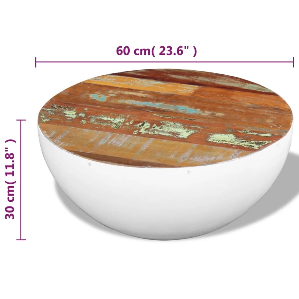 Salontafel Komvormig Gerecycled Hout 60cm - 35% Korting!