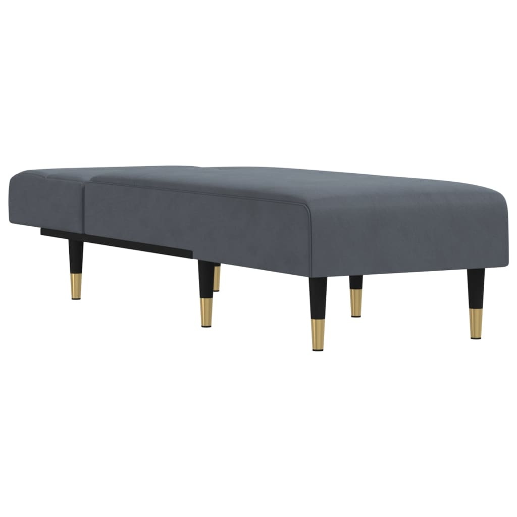 vidaXL Chaise Longue Donkergrijs Fluweel - 35% Korting!