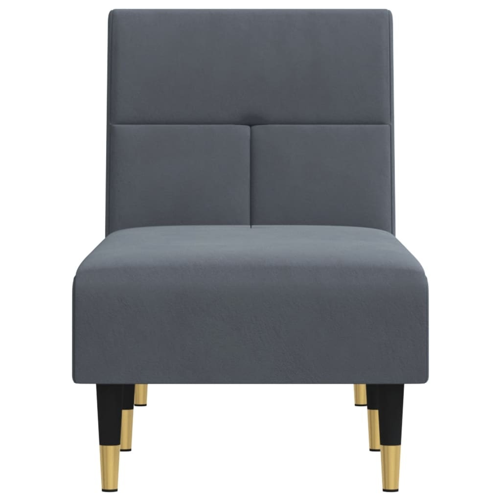 vidaXL Chaise Longue Donkergrijs Fluweel - 35% Korting!