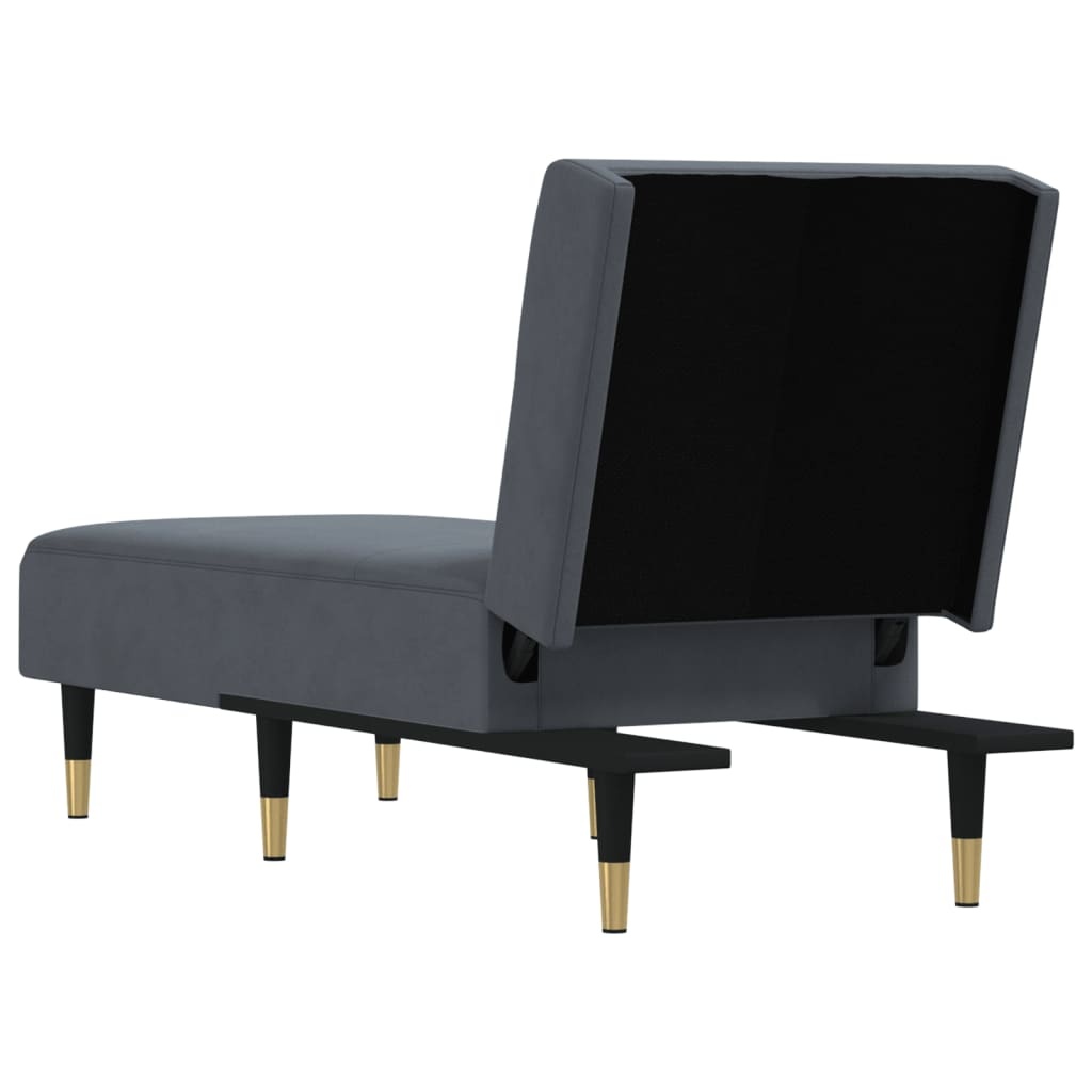 vidaXL Chaise Longue Donkergrijs Fluweel - 35% Korting!