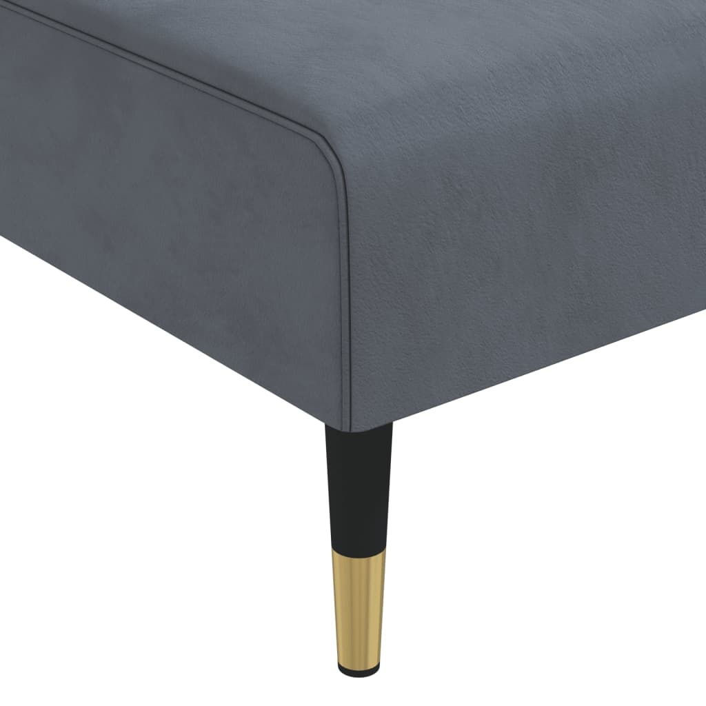 vidaXL Chaise Longue Donkergrijs Fluweel - 35% Korting!