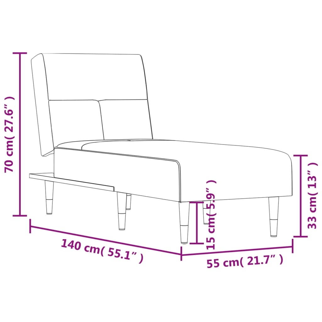 vidaXL Chaise Longue Donkergrijs Fluweel - 35% Korting!