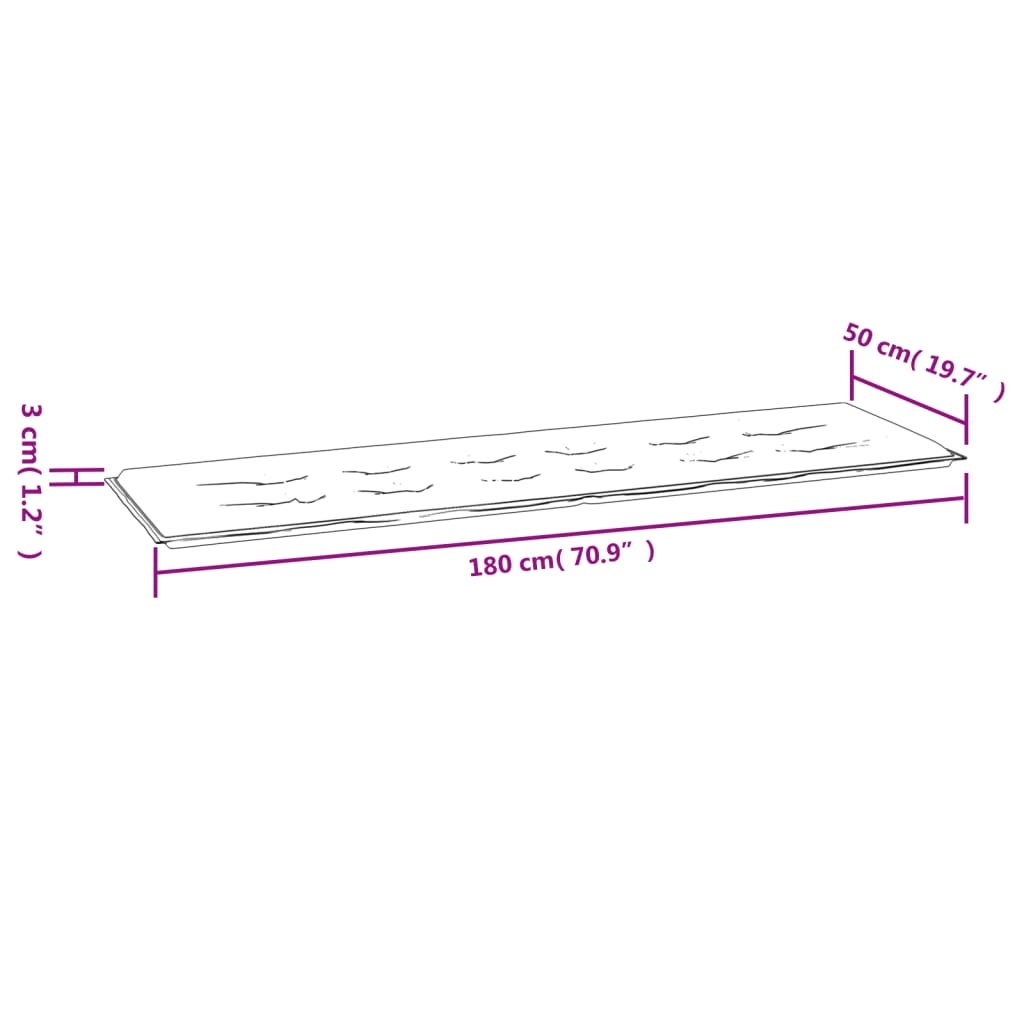 Tuinbankkussen Grijs 180x50x3 cm - 45% Korting!