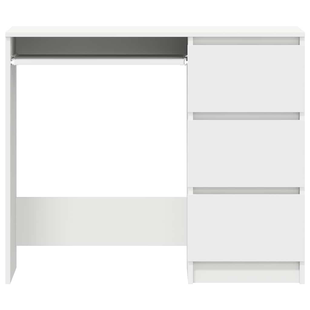 Bureau Wit Bewerkt Hout 90cm - Zo Goed Als Nieuw -35% Korting!