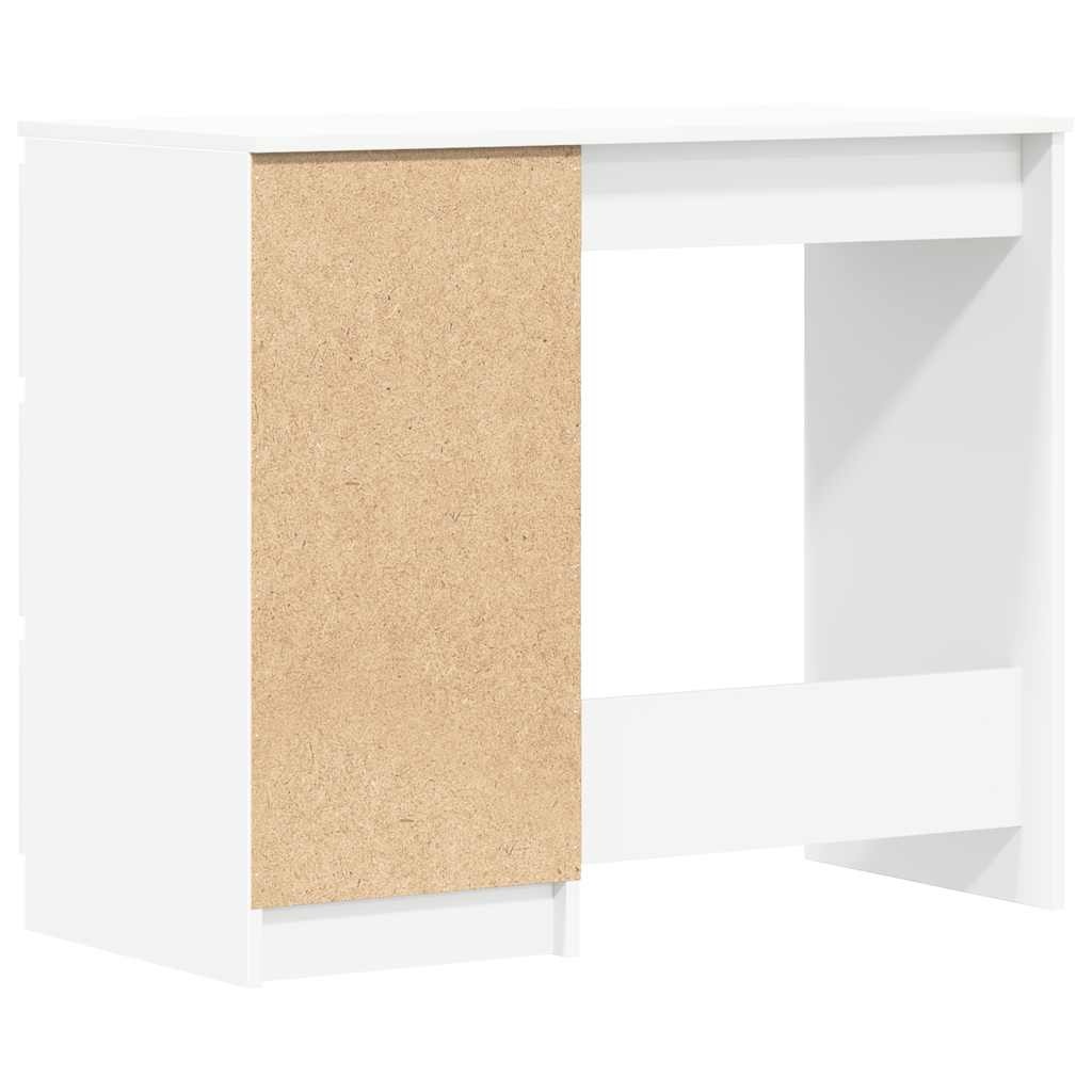 Bureau Wit Bewerkt Hout 90cm - Zo Goed Als Nieuw -35% Korting!