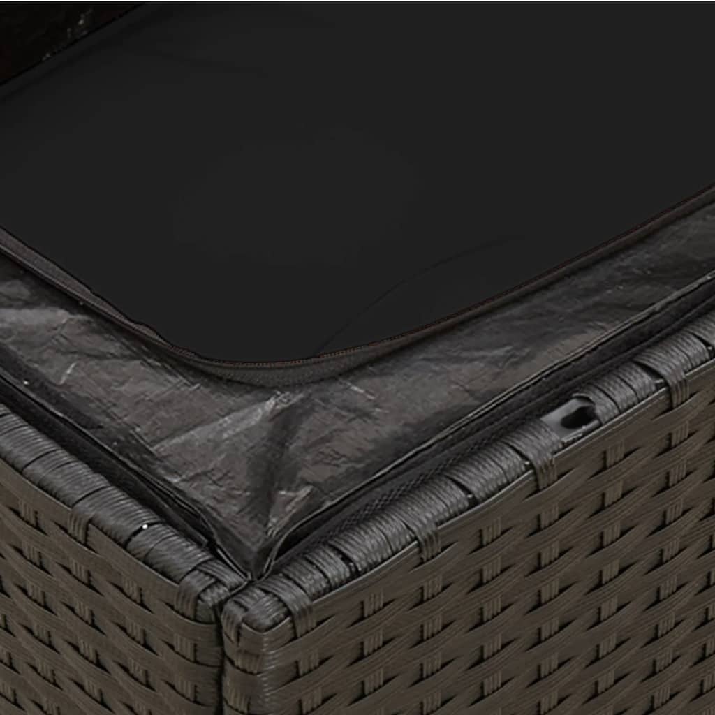 Tuinbank 2-zits zwart rattan met kussens - 35% KORTING!