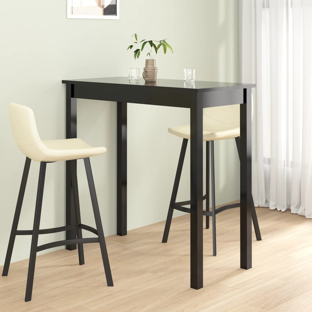 vidaXL Bartafel Zwart MDF - Nieuwstaat! 35% Korting