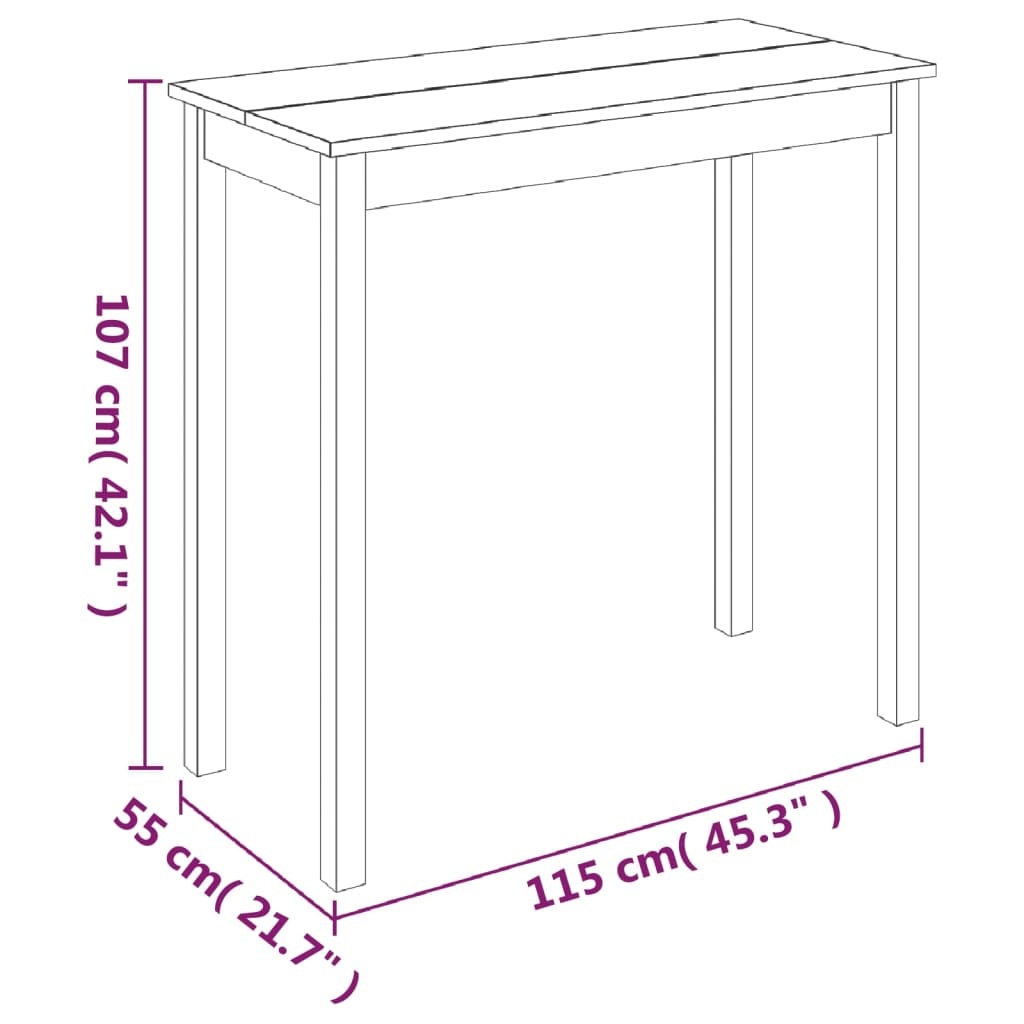 vidaXL Bartafel Zwart MDF - Nieuwstaat! 35% Korting