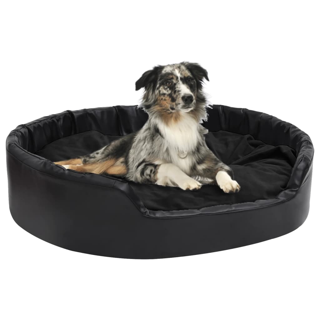 vidaXL Hondenmand 99cm Zwart - Pluche & Kunstleer - 35% Korting!